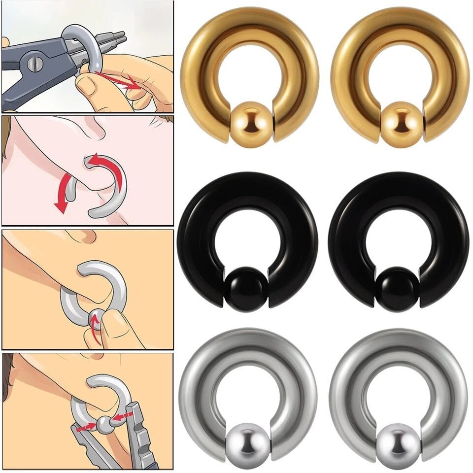 Steel Spring Loaded Ball Closure Ring | BCR Piercing Rings | CBR - DustyJewelz