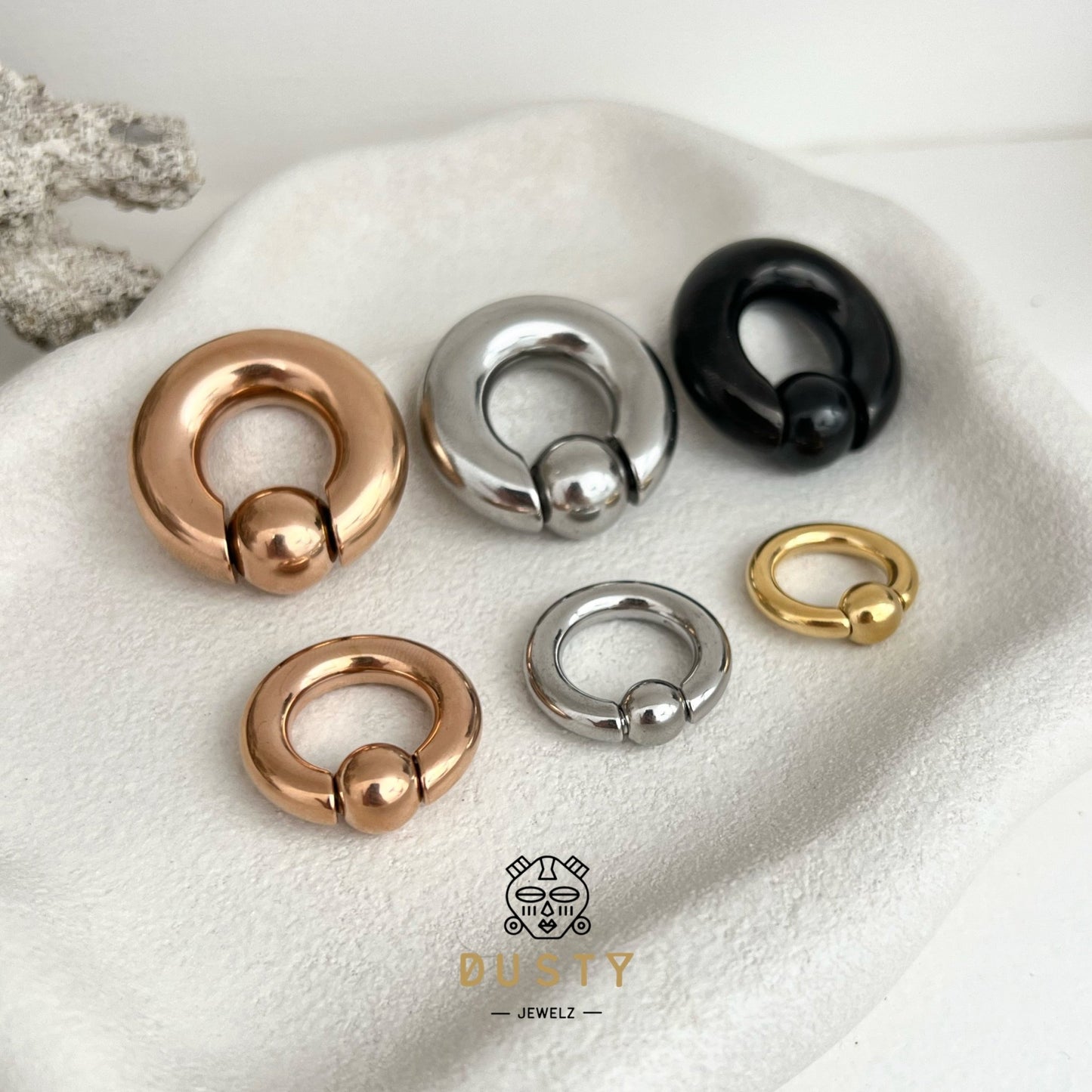 Steel Spring Loaded Ball Closure Ring | BCR Piercing Rings | CBR - DustyJewelz