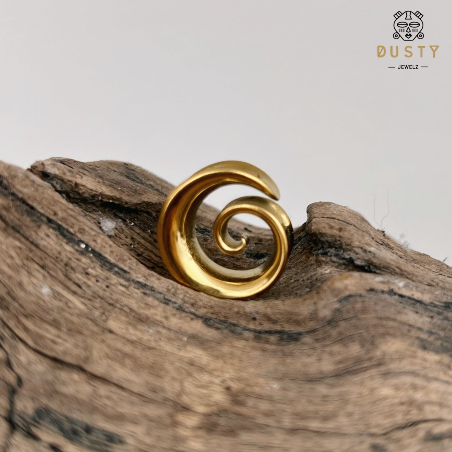 Swirl Ear Saddle Spreader | Spiral Steel Tunnels - DustyJewelz