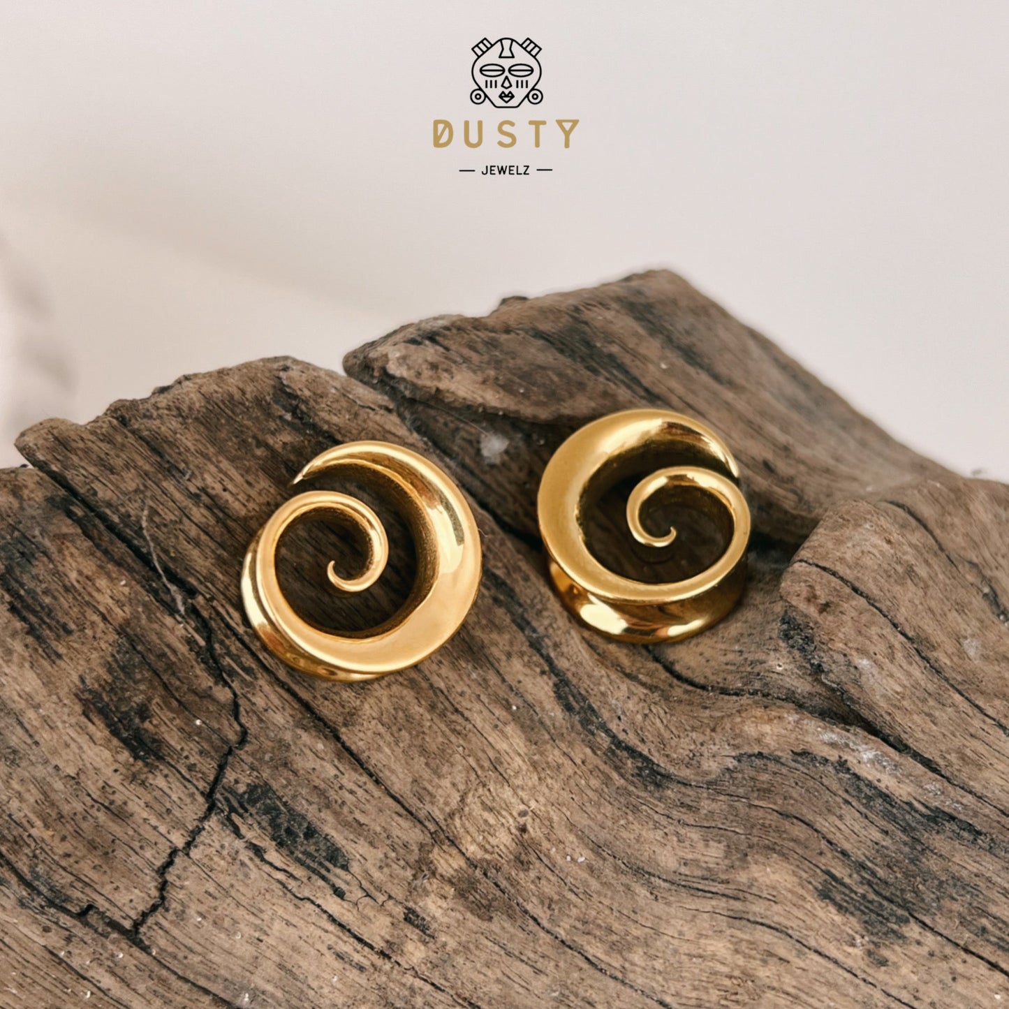 Swirl Ear Saddle Spreader | Spiral Steel Tunnels - DustyJewelz