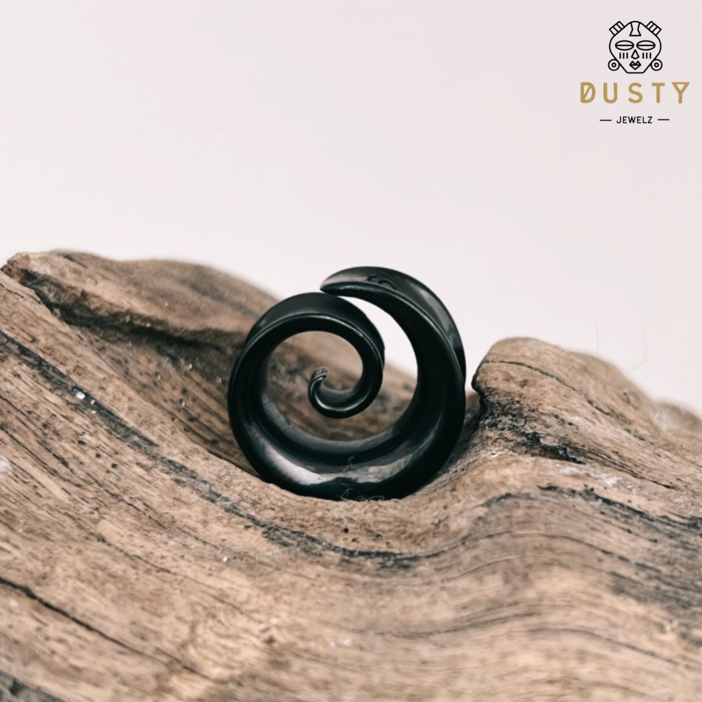 Swirl Ear Saddle Spreader | Spiral Steel Tunnels - DustyJewelz