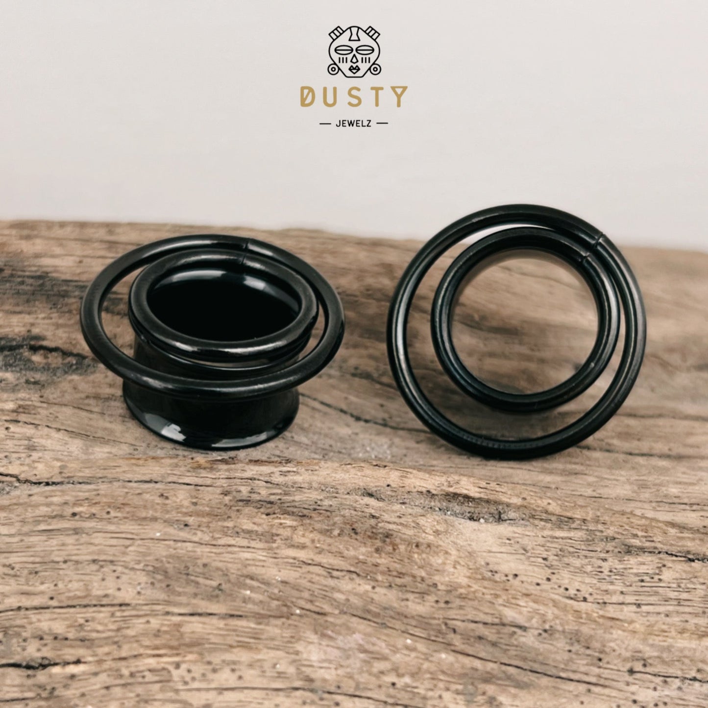 Swirl Ear Tunnels | Double Layered Ring Steel Plugs - DustyJewelz