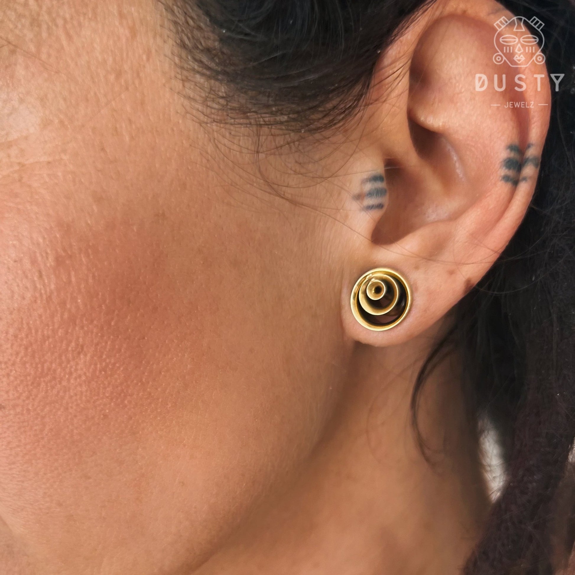 Swirl Ear Tunnels | Spiral Multi Layered Steel Plugs - DustyJewelz