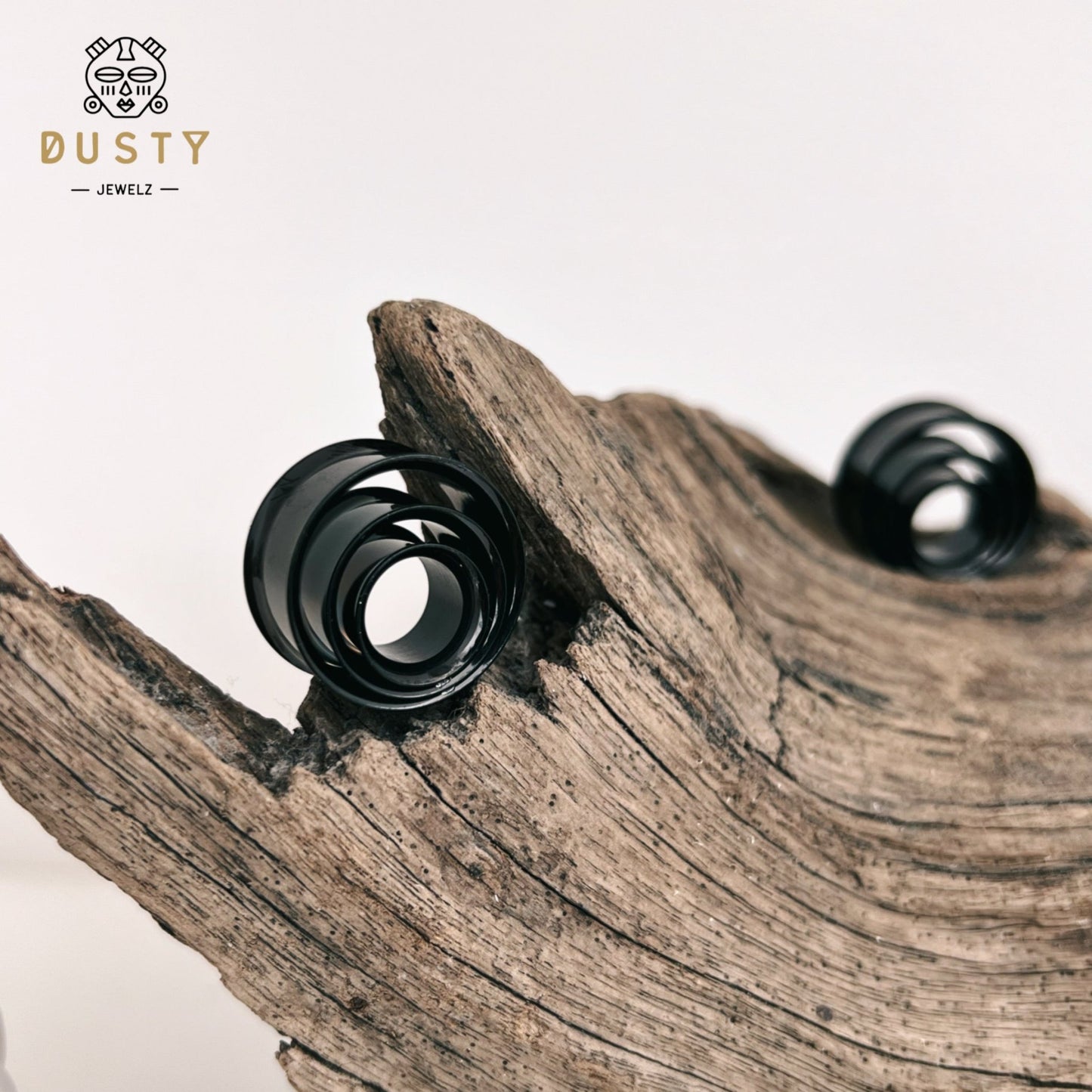 Swirl Ear Tunnels | Spiral Multi Layered Steel Plugs - DustyJewelz