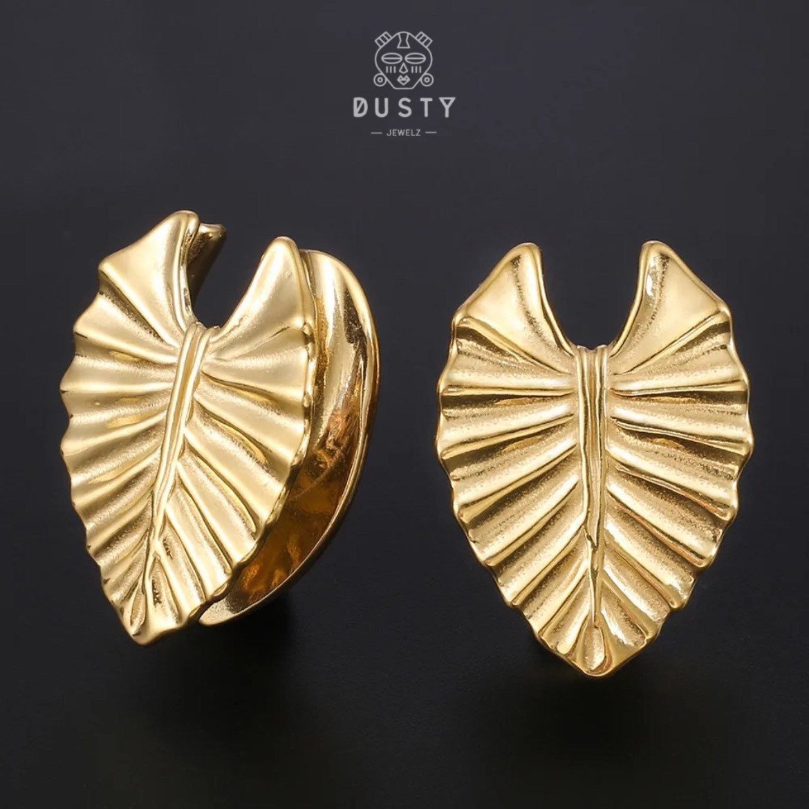 Teardrop Leaf Saddle Plugs | Steel Spreaders - DustyJewelz