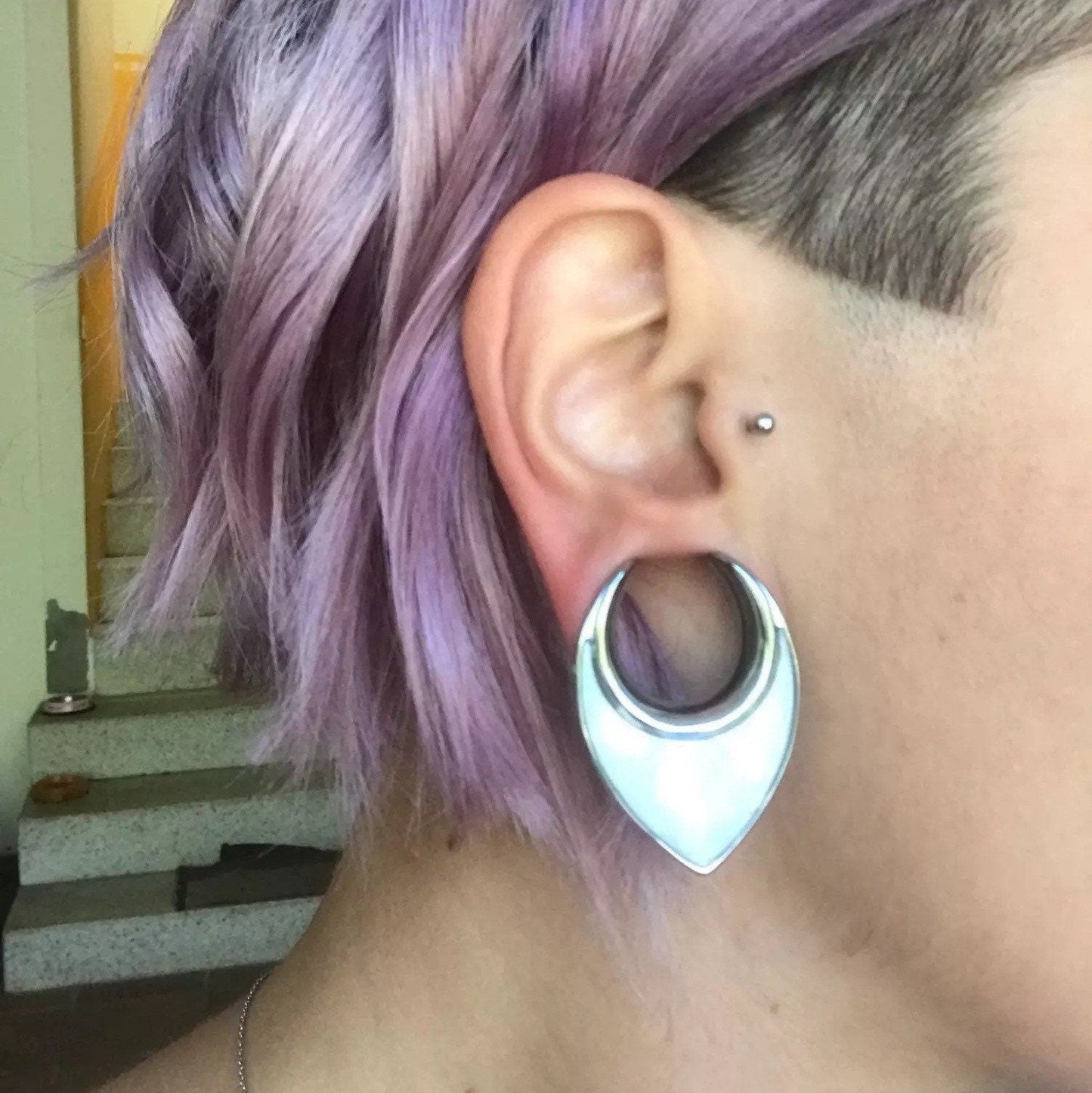 Teardrop Shell Inlay Saddle Plugs | Lobe Spreaders - DustyJewelz