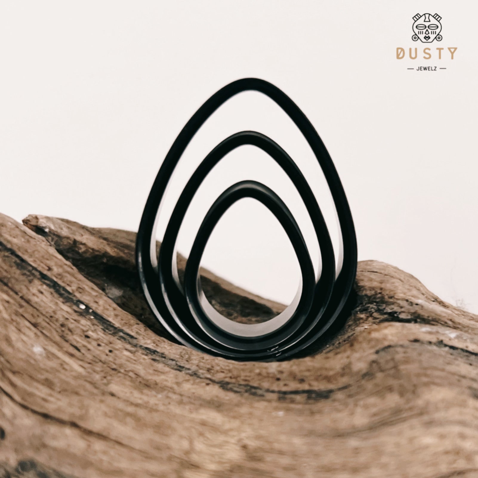 Teardrop Swirl Ear Tunnels | Spiral Multi Layered Steel Plugs - DustyJewelz