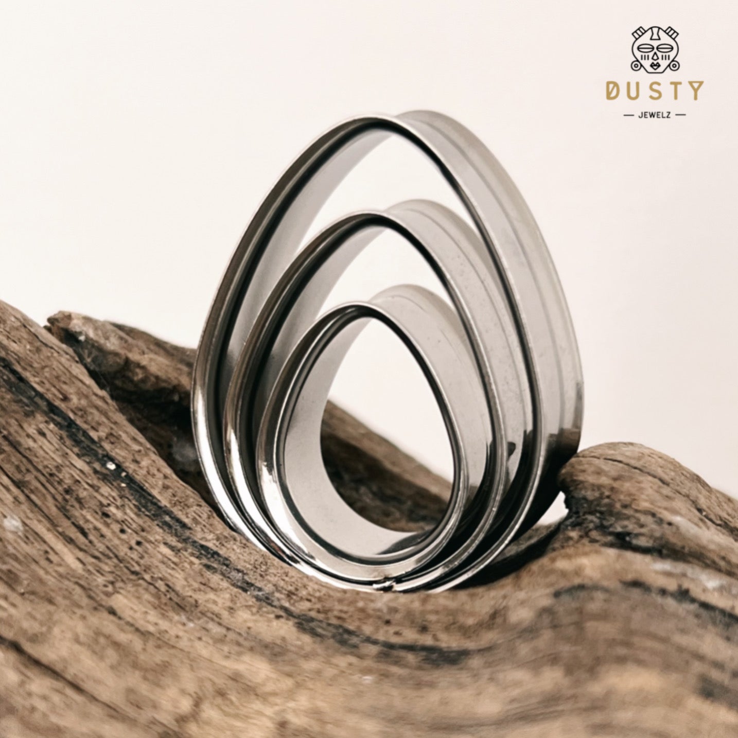 Teardrop Swirl Ear Tunnels | Spiral Multi Layered Steel Plugs - DustyJewelz