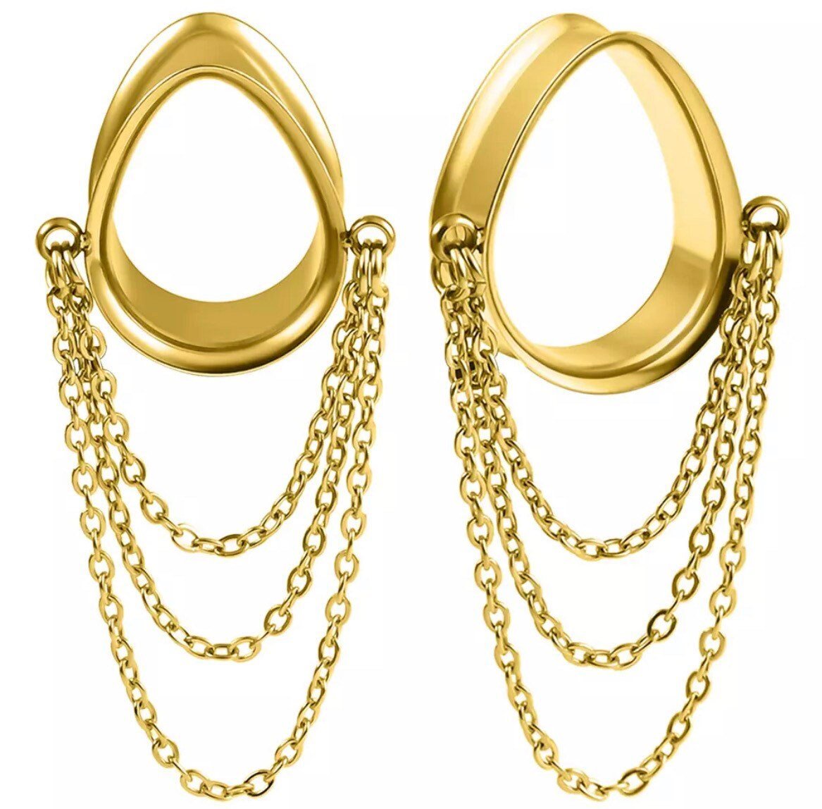 Teardrop Triple Chain Eyelets - DustyJewelz