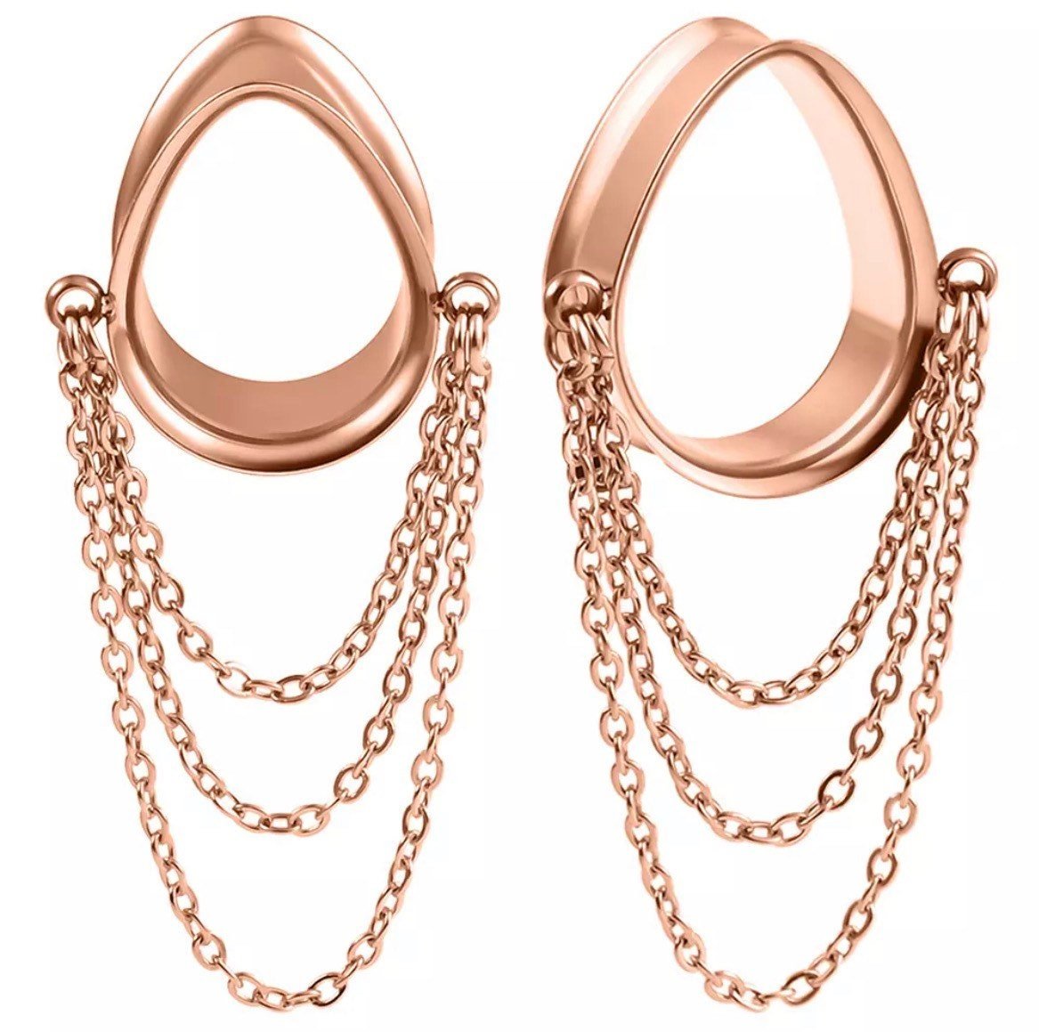 Teardrop Triple Chain Eyelets - DustyJewelz