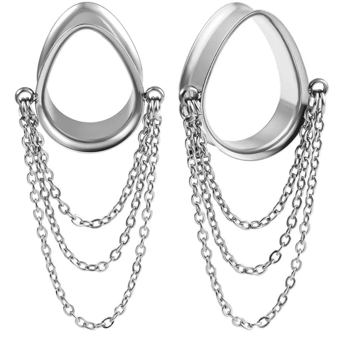 Teardrop Triple Chain Eyelets - DustyJewelz