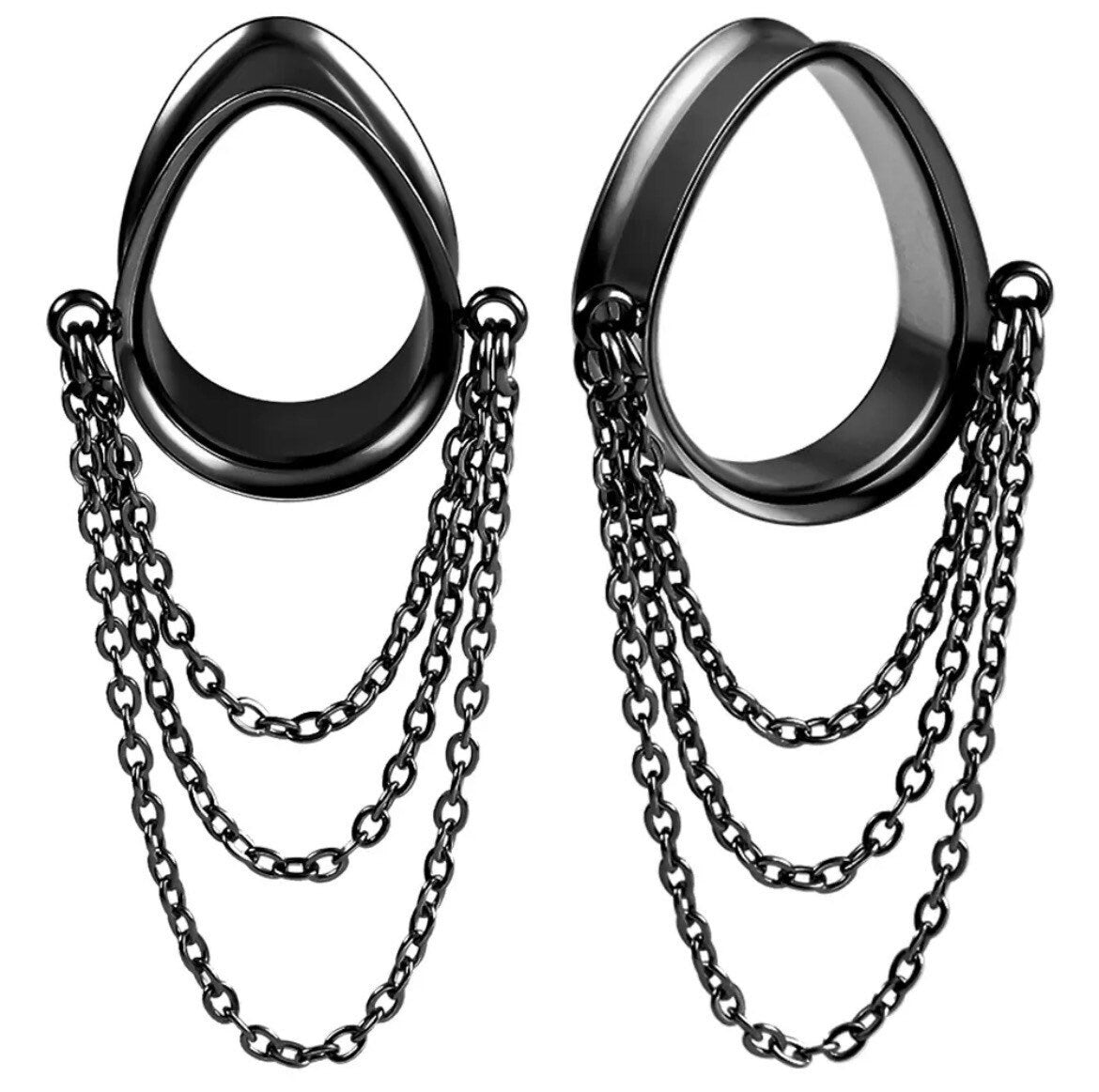 Teardrop Triple Chain Eyelets - DustyJewelz