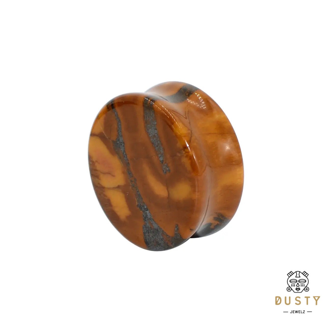 Tiger Eye Stone Plugs | Double Flare - DustyJewelz