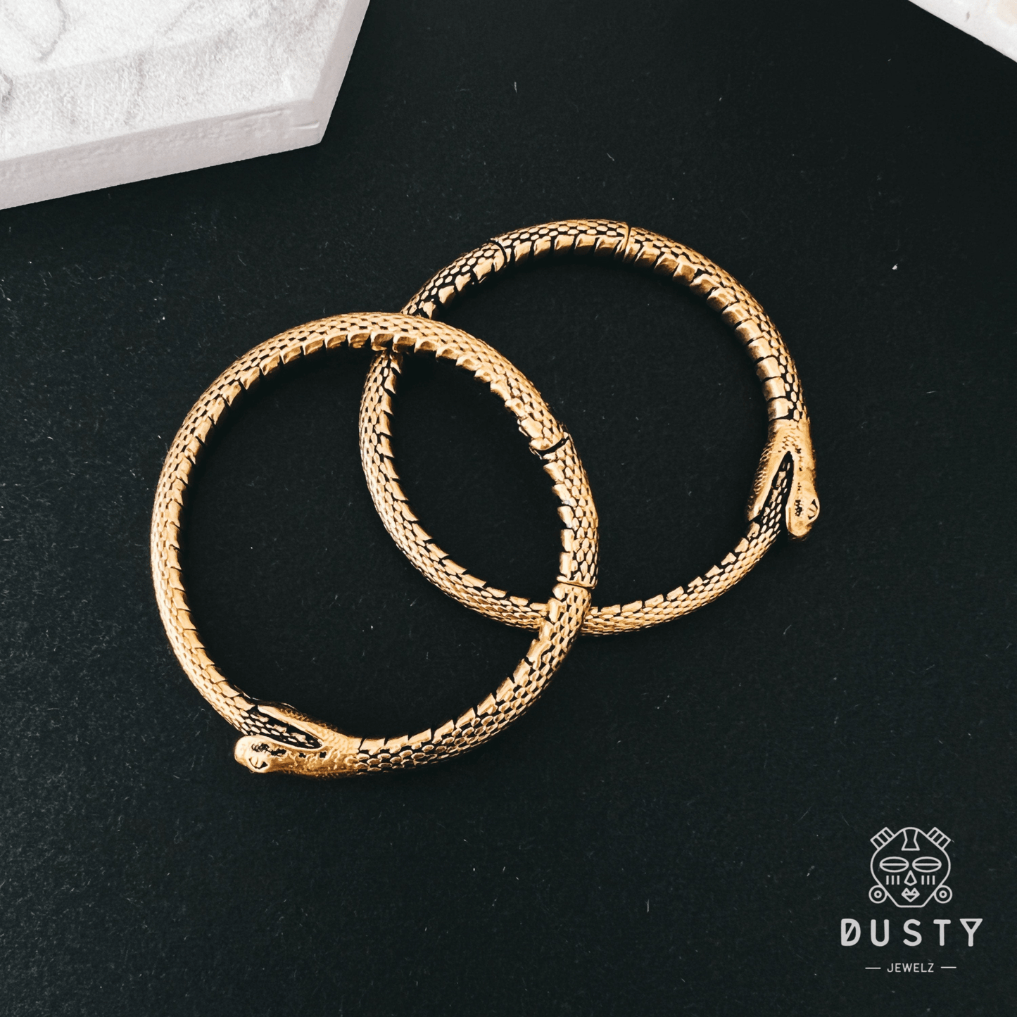 Uroboros Snake Hoop Ear Weights | Lobe Hoops - DustyJewelz