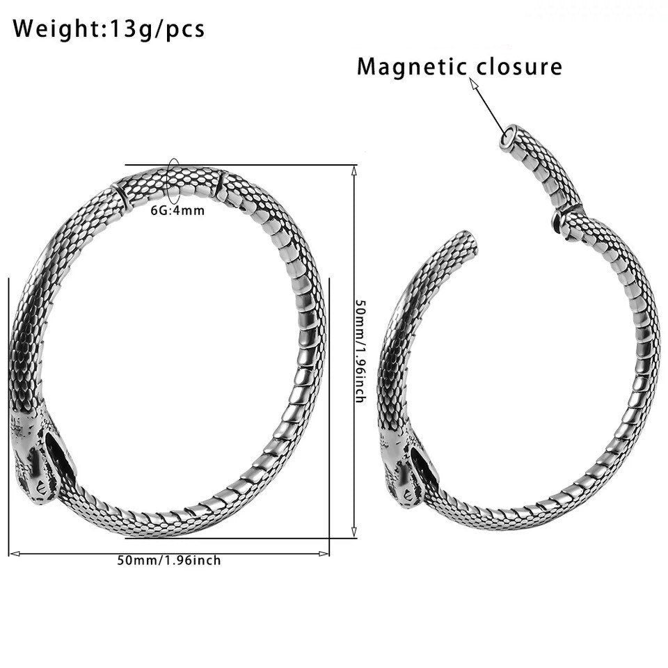 Uroboros Snake Hoop Ear Weights | Lobe Hoops - DustyJewelz