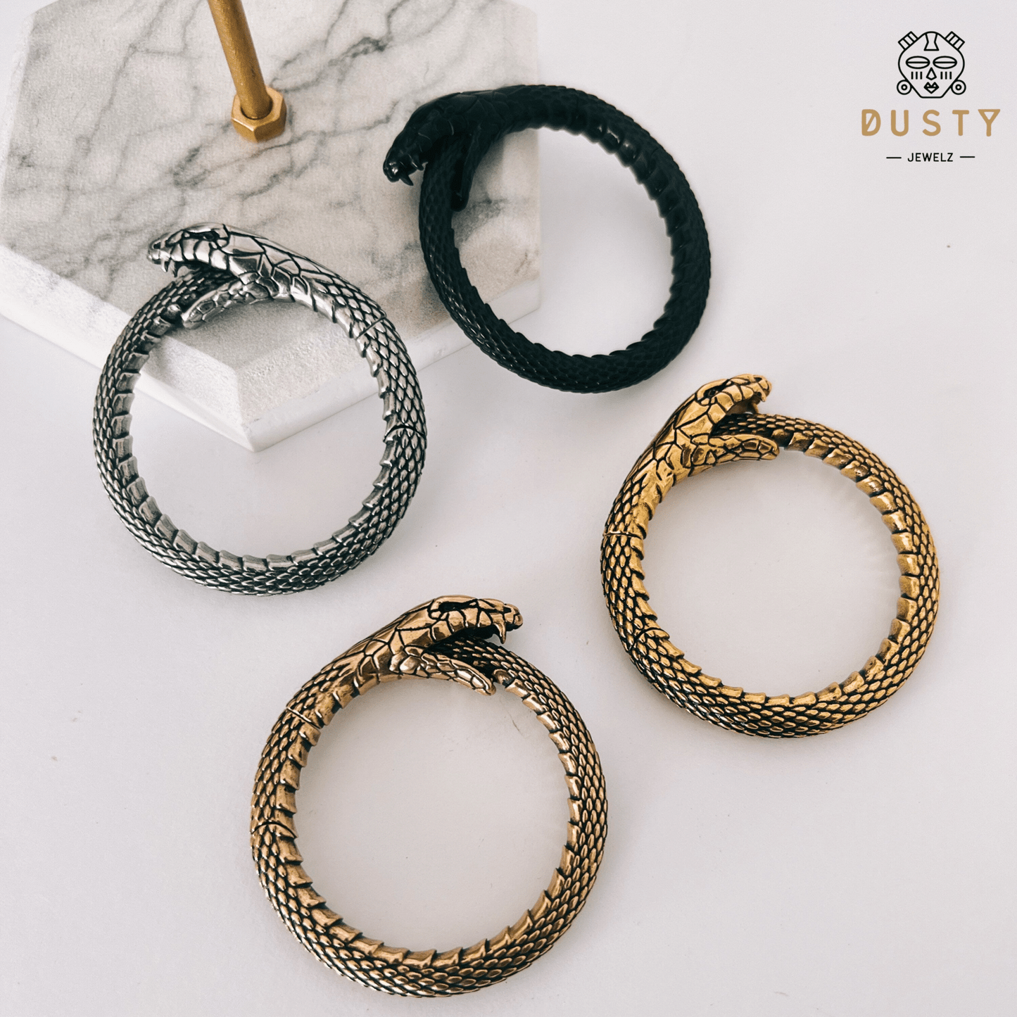 Uroboros Snake Hoop Ear Weights | Lobe Hoops - DustyJewelz