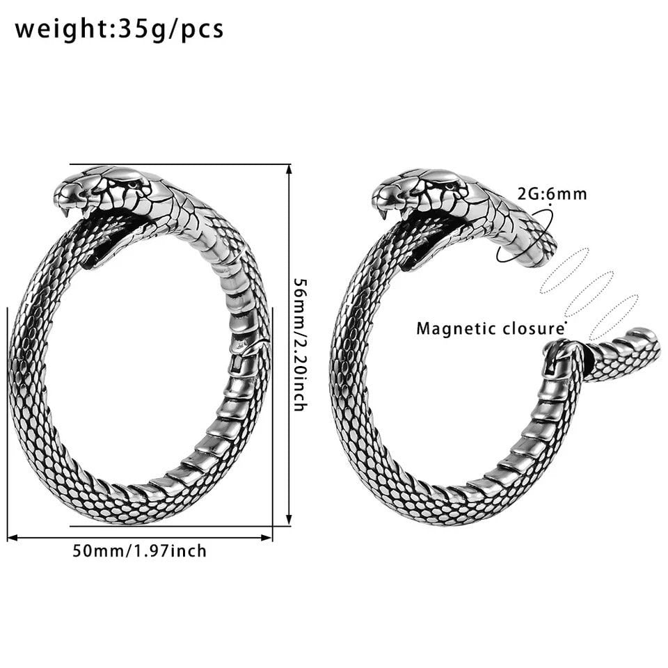 Uroboros Snake Hoop Ear Weights | Lobe Hoops - DustyJewelz