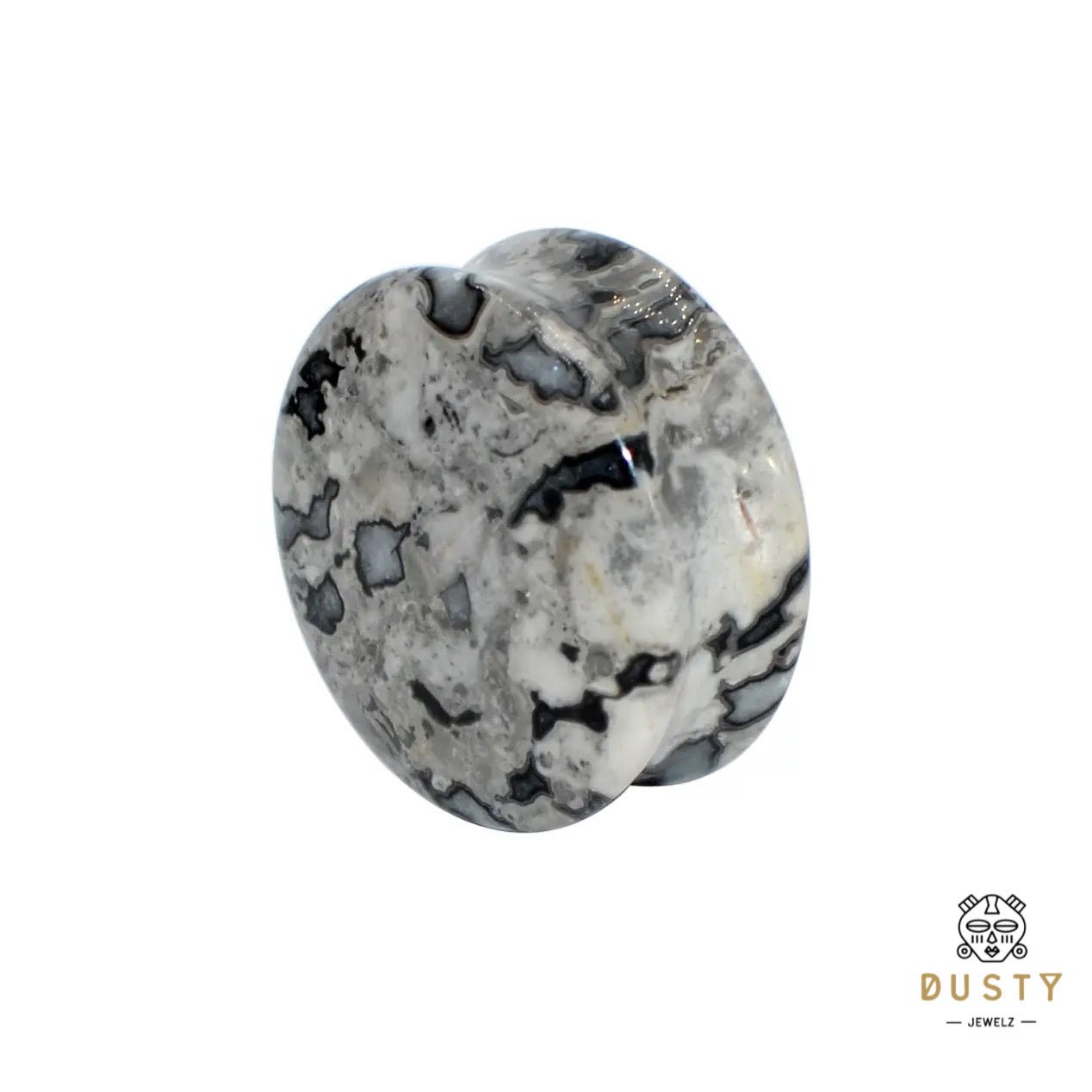 Wave Jasper Stone Plugs | Double Flare - DustyJewelz