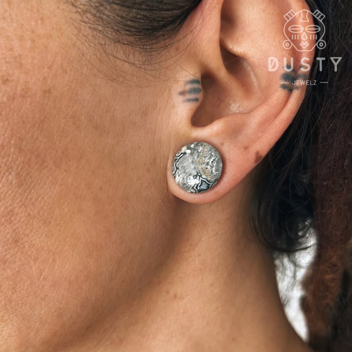 Wave Jasper Stone Plugs | Double Flare - DustyJewelz