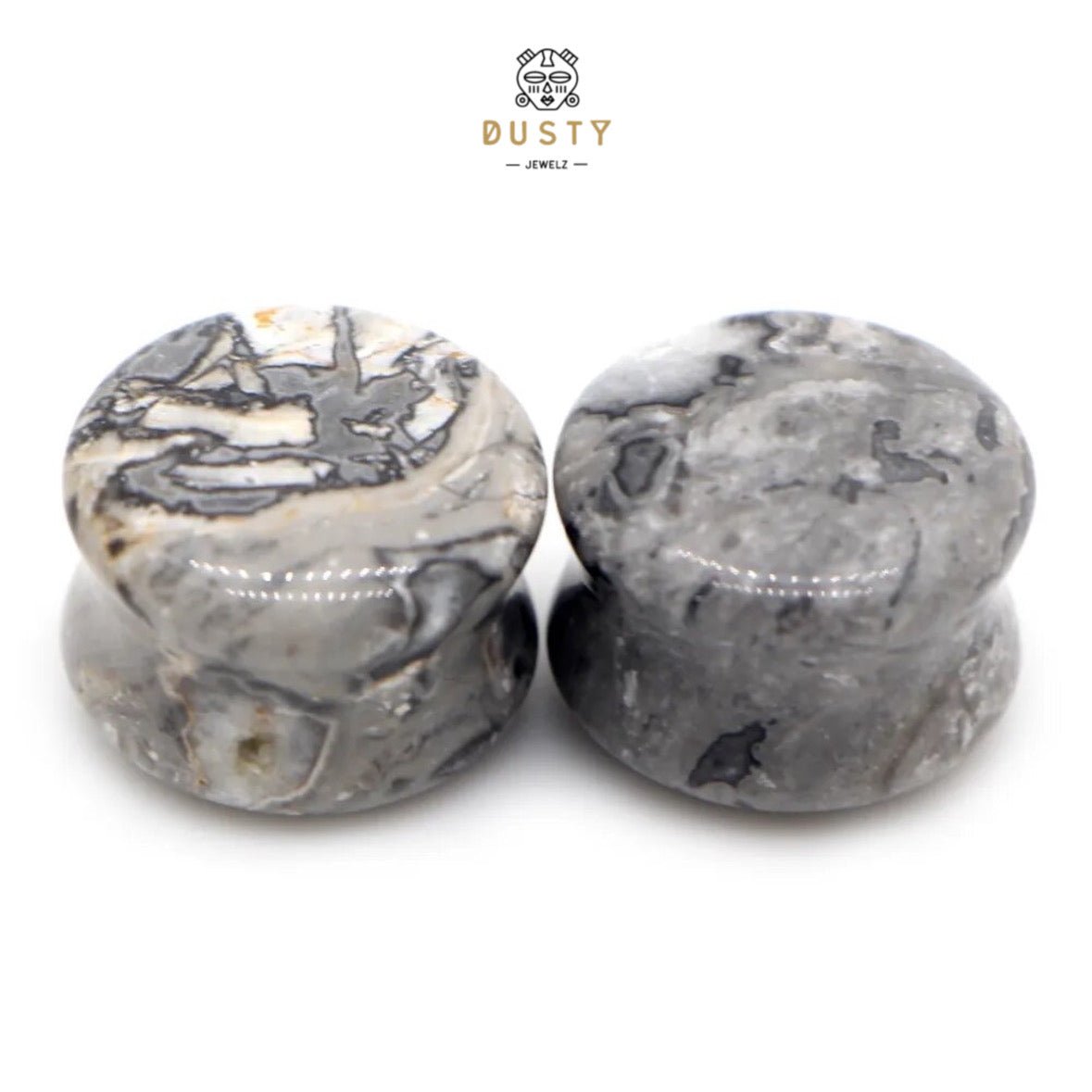 Wave Jasper Stone Plugs | Double Flare - DustyJewelz