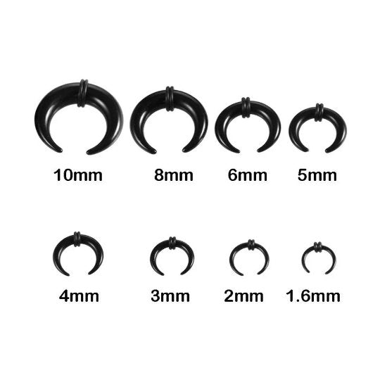 White Buffalo Horn Septum Pincher | Acrylic Crescent Tapers - DustyJewelz