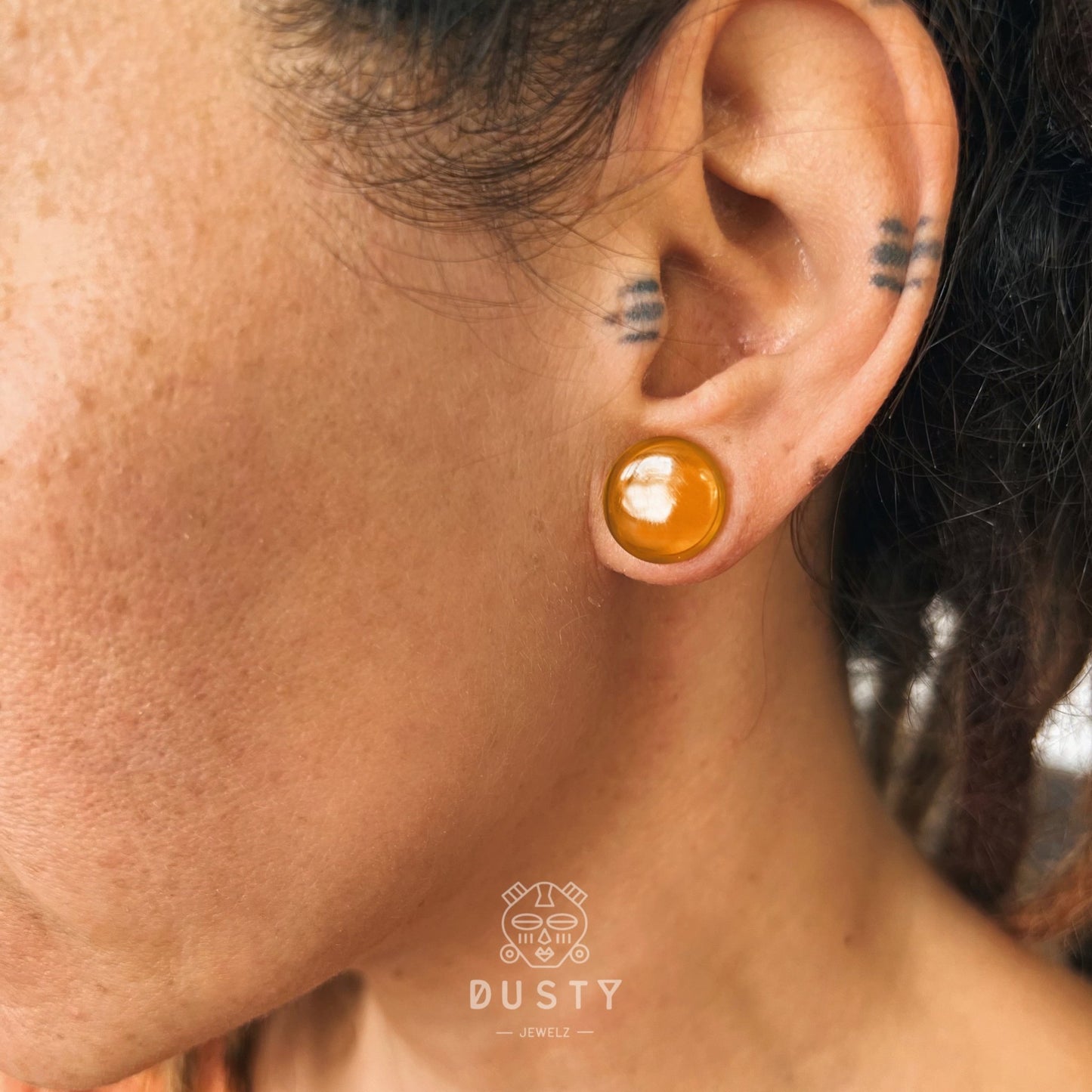 Yellow Acrylic Plugs | Double Flare | 0G - 30mm - DustyJewelz