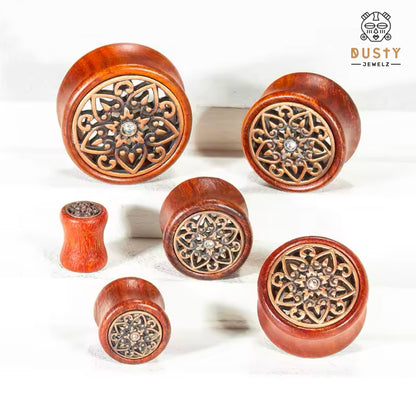 Mandala Organic Wood Plugs | Double Flare