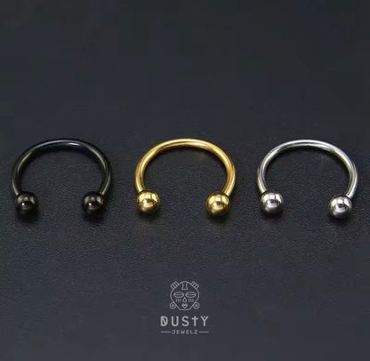 Horseshoe Septum Ring | Circular Barbell | Stainless Steel