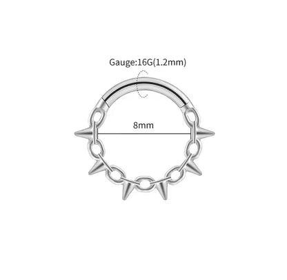 Spike Chain Hinged Septum Ring Clicker | G23