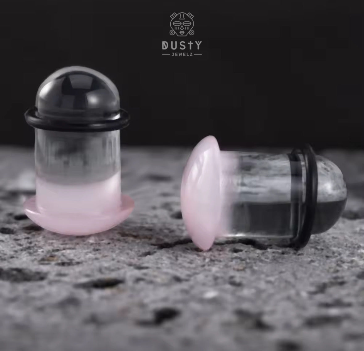 Pink Glass Ear Plugs | Single Flare | Half Sizes