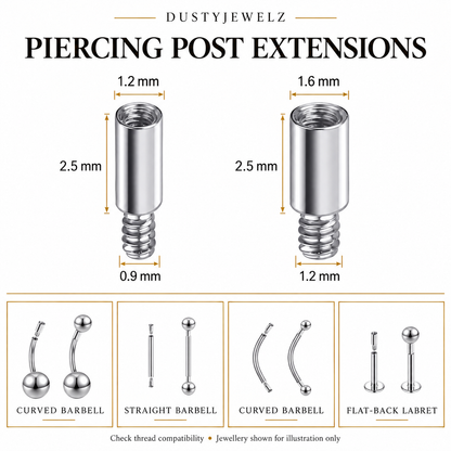Titanium Threaded Piercing Bar Extension Connector