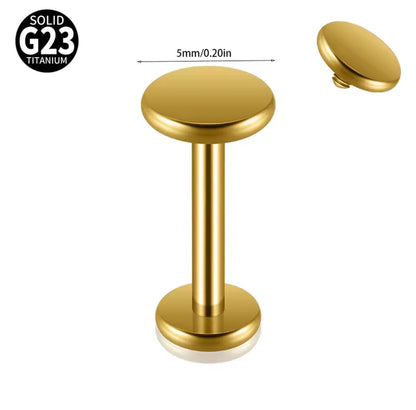 Flat Disc Labret Stud | Titanium | 16G