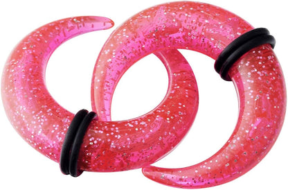 Glitter Bull Taper Septum Pincher | Acrylic Crescent Taper