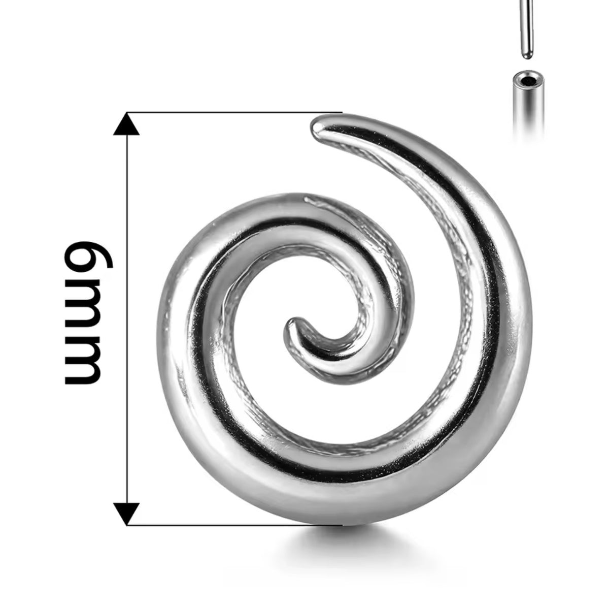 Titanium Spiral Labret Stud | Threadless or Internally Threaded | Gold or Silver