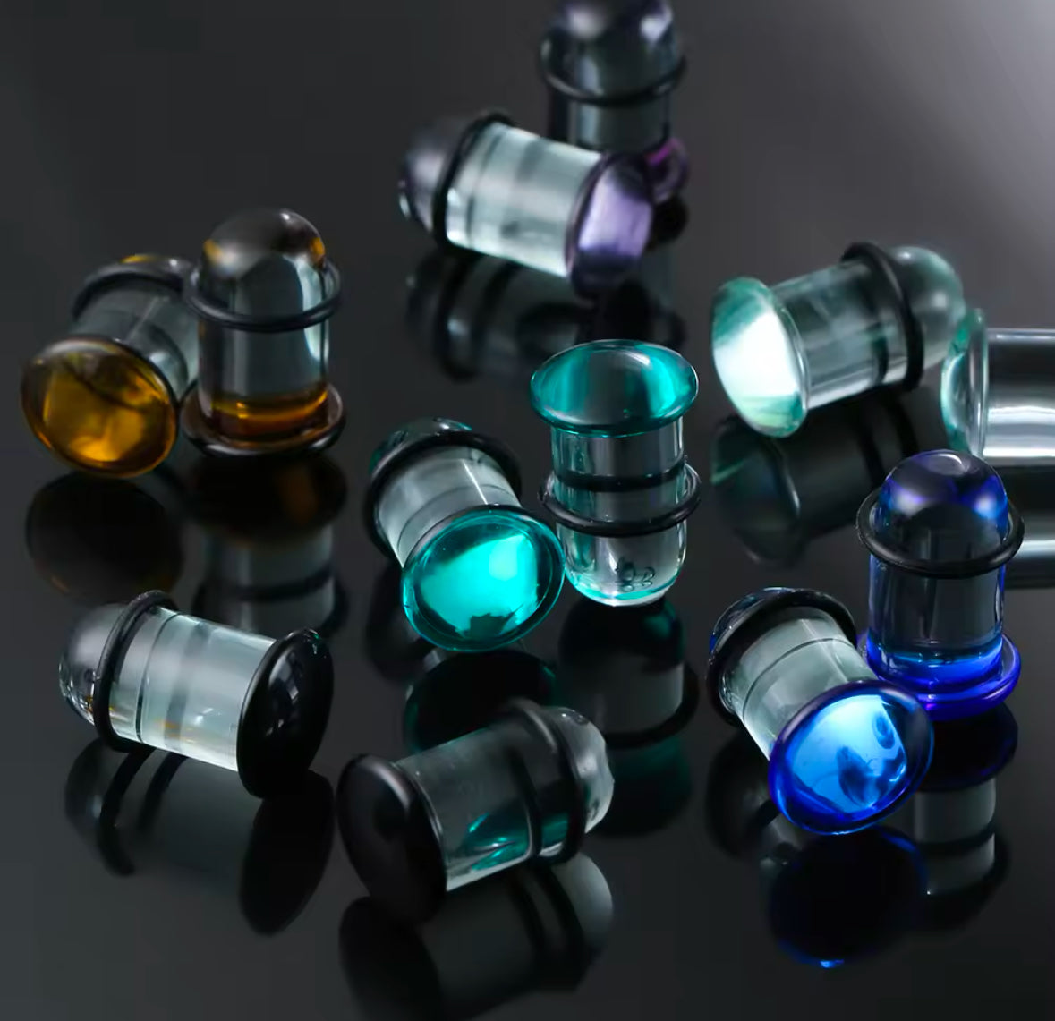 Glass Plugs | Single Flare | Rubber O - Ring