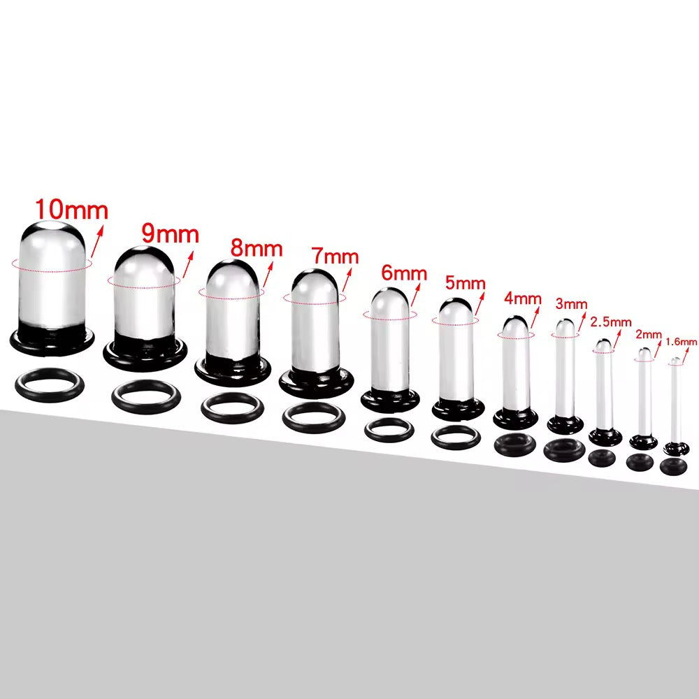 Black Glass Single Flare Dead Stretching Plug | Half Sizes