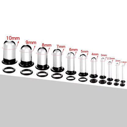 Black Glass Single Flare Dead Stretching Plug | Half Sizes