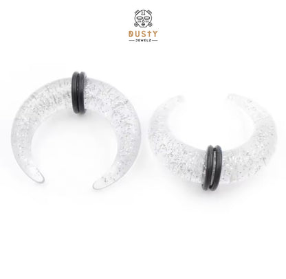 Glitter Bull Taper Septum Pincher | Acrylic Crescent Taper