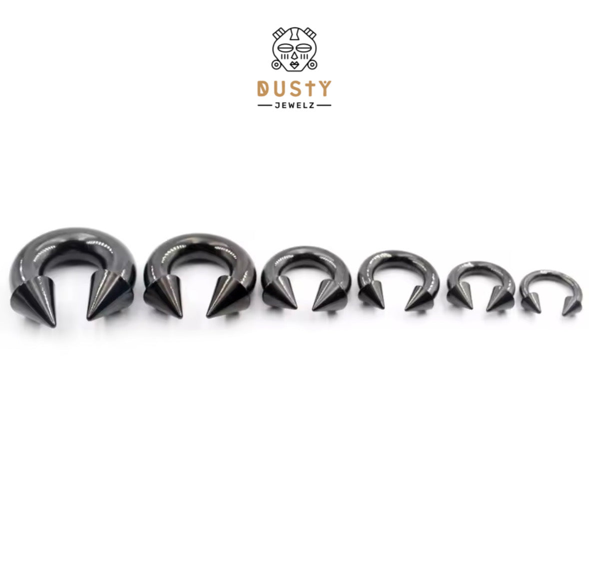 Spiked Circular Barbell | Heavy Gauged Horseshoe