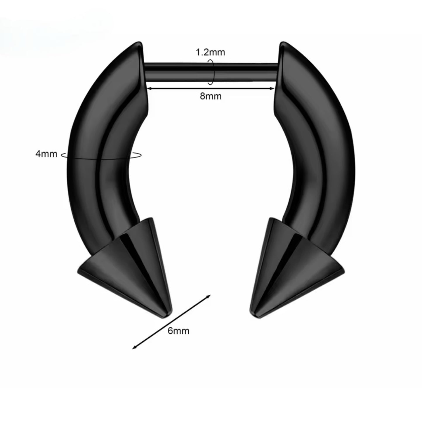 Faux Spike Septum Ring 16G – Stretched Illusion Look