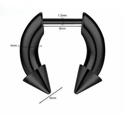 Faux Spike Septum Ring 16G – Stretched Illusion Look