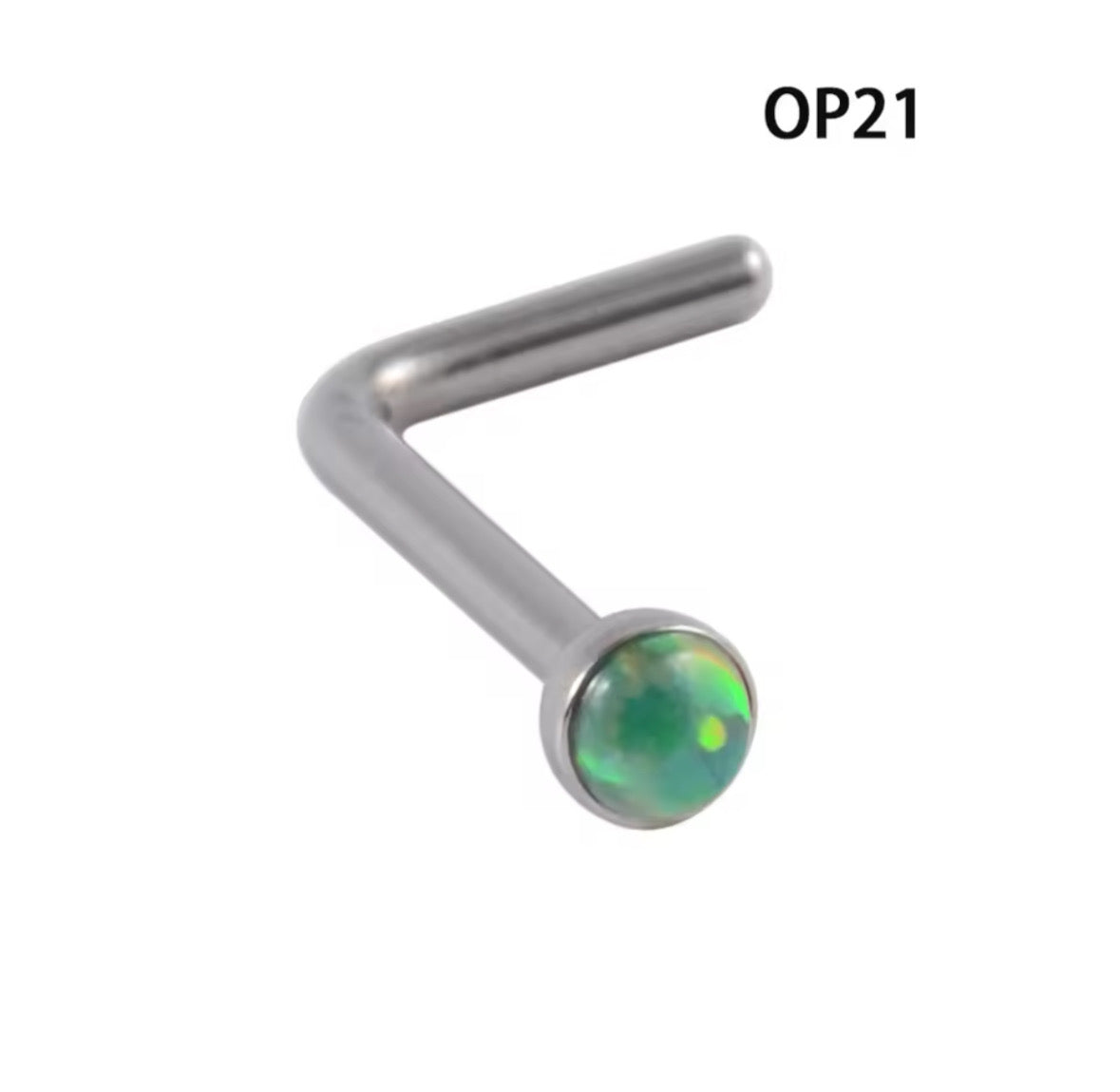 Flat Top Opalite Nose Screw Stud