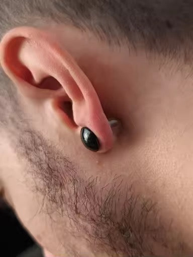 Black Glass Single Flare Dead Stretching Plug | Half Sizes