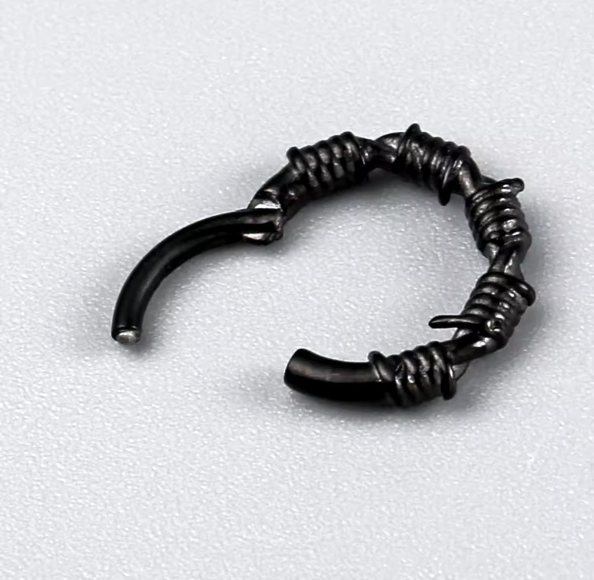 Barbed Wire Hinged Septum Ring Clicker | G23