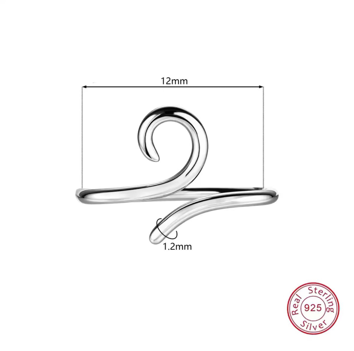 Spiral Bridge Piercing | 925 Sterling Silver | 16G