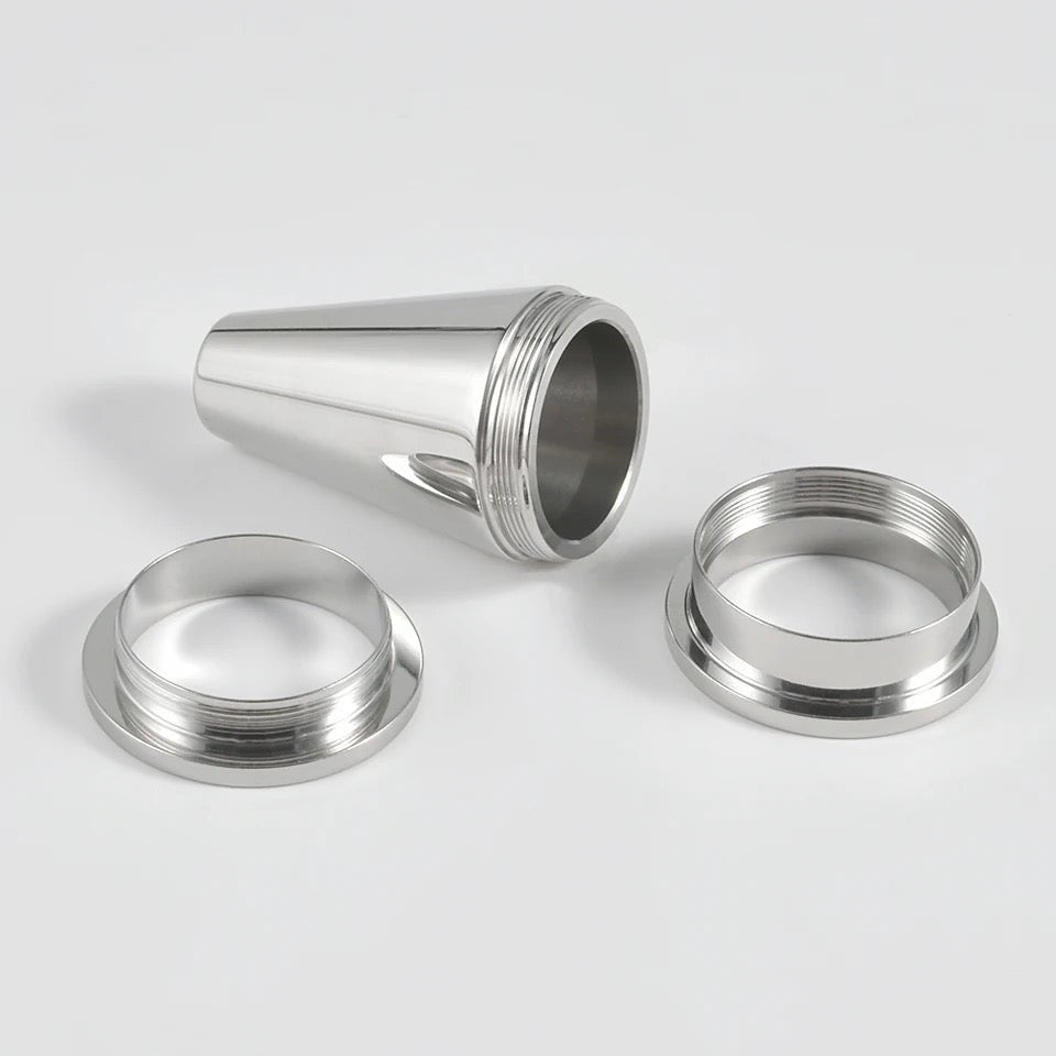 2 In 1 Taper & Tunnel Ear Stretching Set | Interchangeable Stainless Steel (3 Pieces) | From 22mm - 30mm - DustyJewelz