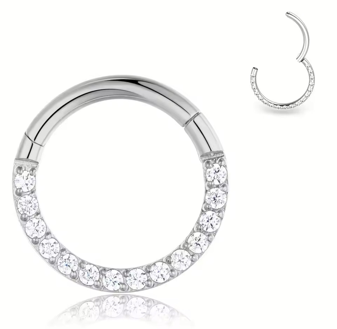 CZ Crystal Paved Septum Clicker