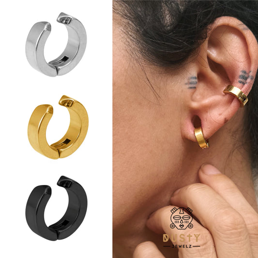 Clip On Hoop Ear Cuffs | Non Piercing Fake Earring Huggies