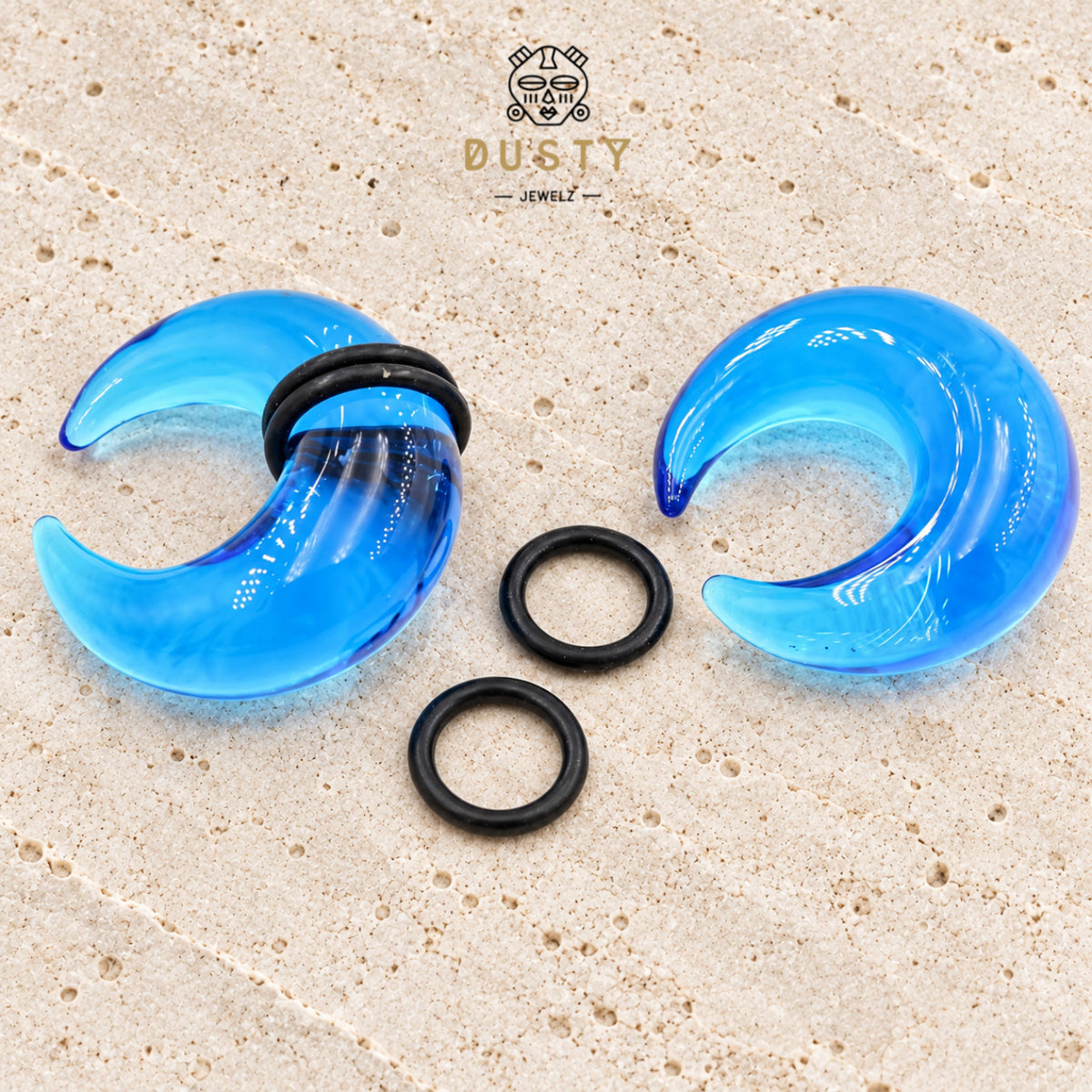 Blue Glass Septum Pincher | Septum Stretching Jewellery | 1.6–10mm
