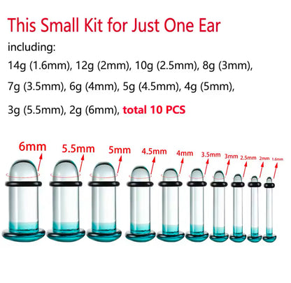 Glass Dead Stretching Kit | Single Flare Plugs Set (0.5mm increments)